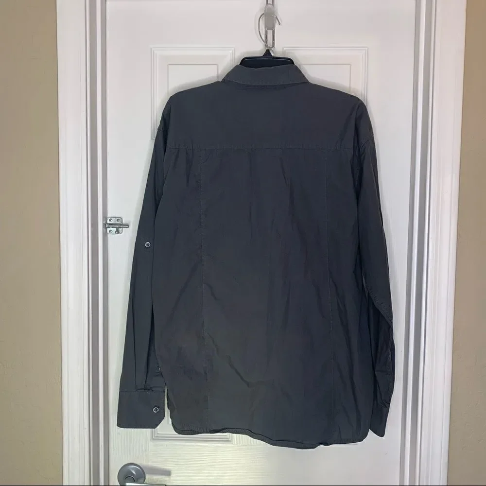 Drill Clothing Company Gray Button Down Long Sleeve Shirt